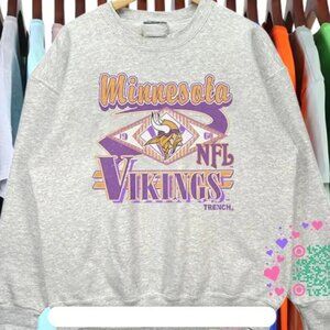 Vtg Minnesota Vikings Football Sweatshirt Retro NFL Vikings Unisex Shirt tee